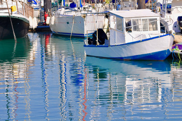 Fototapeta na wymiar marina whith fishing boats