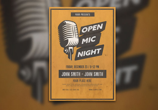 Open Mic Night Graphic Flyer Layout