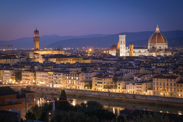 Fototapeta na wymiar City of Florence seen from the viewpoint of Piazzale Michelangelo. Italy.