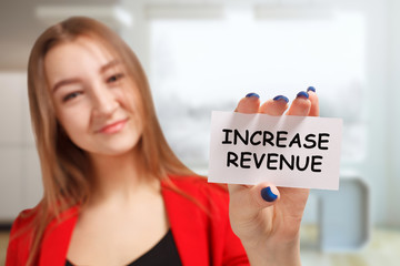 Business, technology, internet and networking concept. Young entrepreneur showing keyword: Increase...