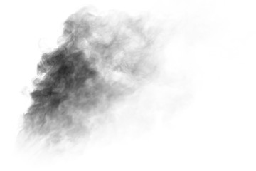 Jet of smoke on a light background. Selective focus. Toned