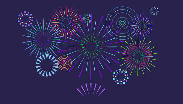 Festive colorful fireworks 