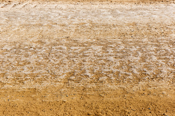 Dry road texture etched from years of use.