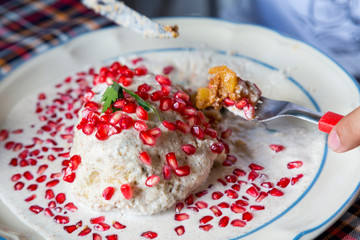 Detail of Chiles en Nogada