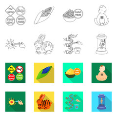 Vector design of test and synthetic icon. Set of test and laboratory stock vector illustration.