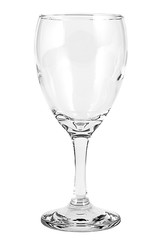An Isolated wine glass in empty position