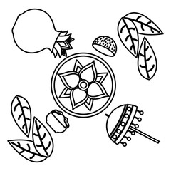 Icon set of onam celebration design