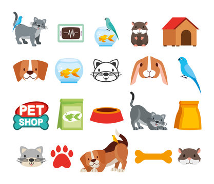 bundle of pet shop icons Stock Vector | Adobe Stock
