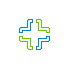 Obraz premium Medical cross graphic design template vector isolated