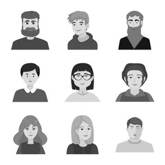 Vector illustration of profession and office symbol. Set of profession and fashion vector icon for stock.