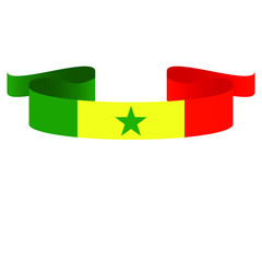 Senegal  flag. Simple ribbon  vector Senegal  flag