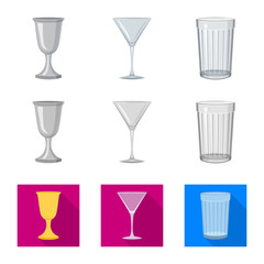 Vector design of form and celebration logo. Collection of form and volume stock symbol for web.