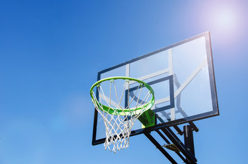 Basketball basket on the street