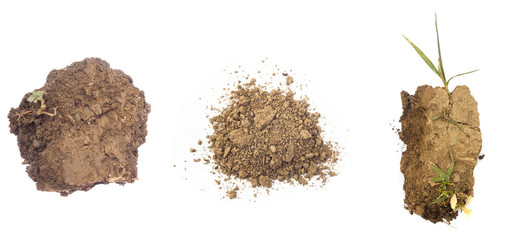 set of dirt from ground isolated on white