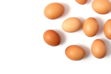 chicken eggs on the table. Farm products, natural eggs.