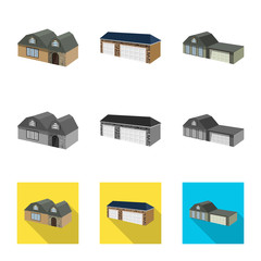Vector design of facade and housing icon. Collection of facade and infrastructure vector icon for stock.