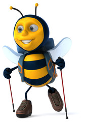 Fun backpacker bee - 3D Illustration