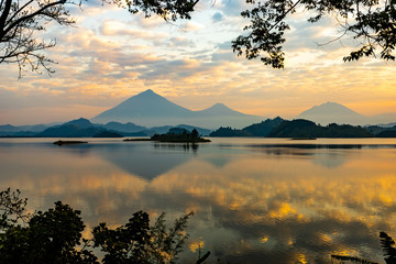 Golden clouds at sunset