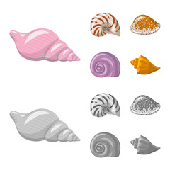Vector design of animal and decoration sign. Set of animal and ocean vector icon for stock.