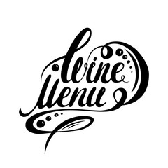 Wine menu hand lettering