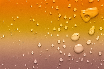 Drops of water on a color background