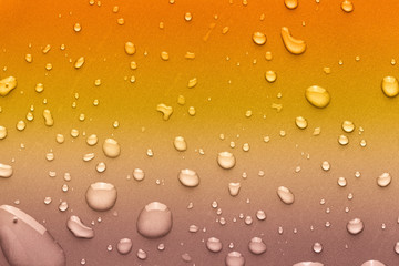 Drops of water on a color background