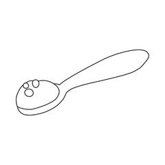 Isolated object of yogurt and spoon symbol. Set of yogurt and healthy stock vector illustration.