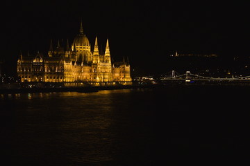 Fototapeta na wymiar The parliament building of Budapest at night