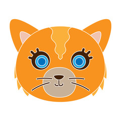 Cat muzzle icon in colour style isolated on white background. Animal muzzle symbol stock vector illustration.