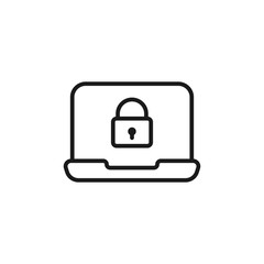 program lock - minimal line web icon. simple vector illustration. concept for infographic, website or app.