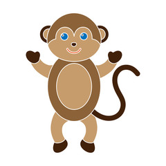 Monkey colour icon. Illustration for web and mobile design.
