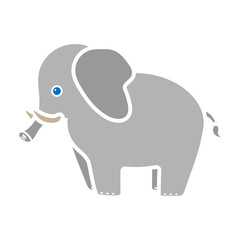 Elephant icon in colour style isolated on white background. Animals symbol stock vector illustration.