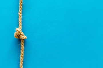 isolated rope mockup on blue background top view