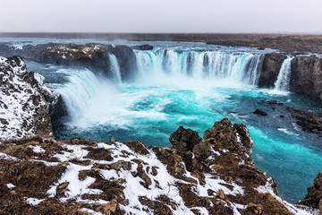 waterfall Godafoss in Iceland