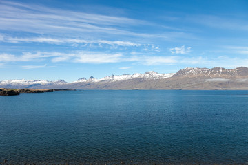 Beautiful multicolored spring landscape of Iceland