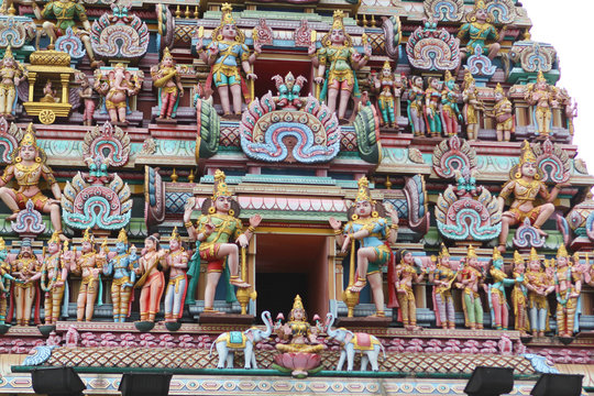 KUALA LUMPUR, MALAYSIA, JANUARY 2017: The Temple of Sri Mahamariamman is the oldest Hindu temple in Kuala Lumpur, Malaysia.