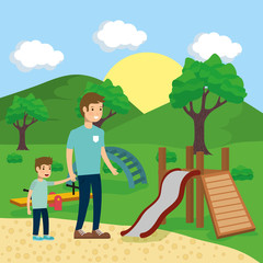 Obraz na płótnie Canvas Family in park vector design