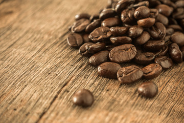 coffee bean on wooden background