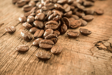 coffee bean on wooden background