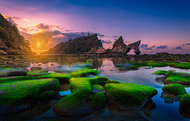 Sunrise at Atuh beach Nusapenida island,Indonesia
