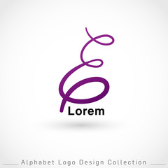 Hand Written Alphabet Logo Design Template isolated on white background : Vector Illustration