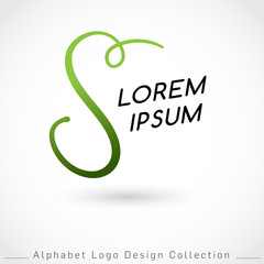 Hand Written Alphabet Logo Design Template isolated on white background : Vector Illustration
