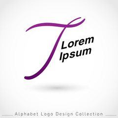 Hand Written Alphabet Logo Design Template isolated on white background : Vector Illustration