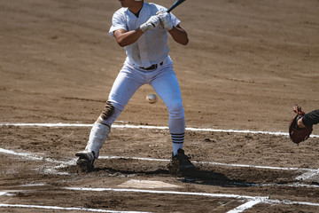 高校野球試合風景 デッドボール