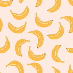 Pink seamless pattern with bananas