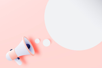 Megaphone announcement with paper art style