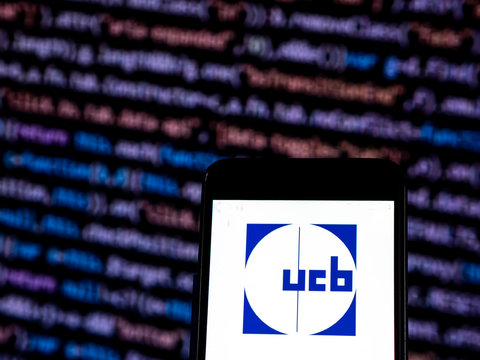 Kiev, Ukraine, November 20, 2018, illustrative editorial. UCB Scientific research company logo seen displayed on a smart phone.