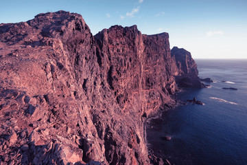 Fototapeta na wymiar rocky shore of Madeira Island