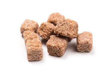brown sugar isolated on white background. Top view.