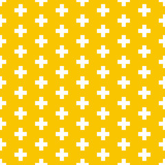 Yellow seamless pattern with cross signs